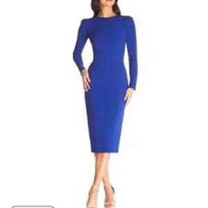 New women’s Sz S BLACK glam cocktail midi dress